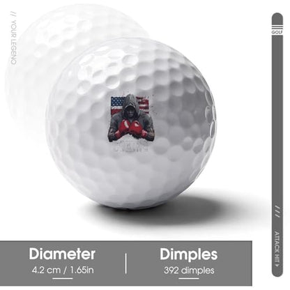 U.S. Flag Boxing Funny Practice Golf Balls Limited Flight Training Ball for Backyard Indoor Outdoor