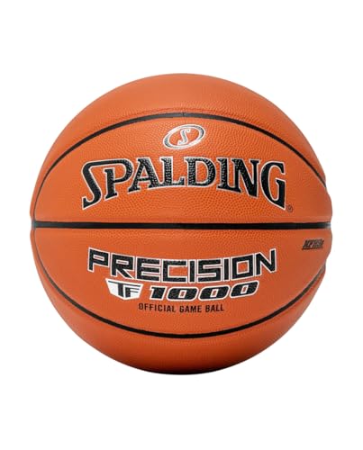 Spalding Precision TF-1000 Indoor Game Basketballs, Dry Grip Microfiber Composite Cushioned Cover, High School Approved