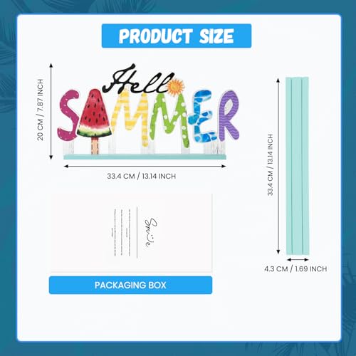 Smile Summer Indoor Decorations Wooden Decor, Hello Summer, Word Sign for Home Tabletop Centerpiece Mantel Shelf Fireplace - style: Letter Summer