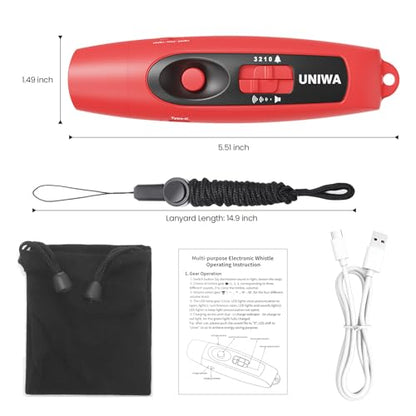 Electronic Whistle with USB Charging, 3 Tone & 3 High Volume Hand Emergency Whistle for Referee Coaches Teacher, Outdoor Sport Game Camping Safety Electric Whistle with Lanyard - color: red