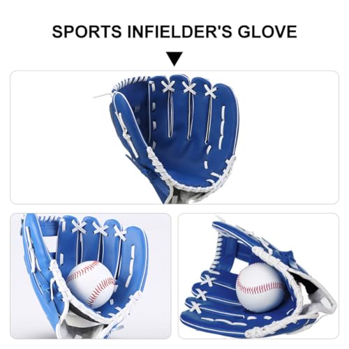 PU Baseball Glove 9.5 Inch Thickened Infielder Pitcher Glove Youth Training Mitt Without Ball Suitable for Baseball Practice