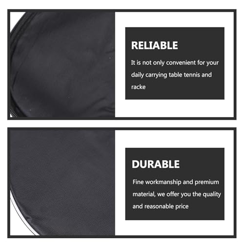Toyvian Table Tennis Storage Case and Paddle Bag, Half-moon Shape Black Reusable Fixed Ping Pong Racket Organizer for Sports and Leisure Use Assorted style