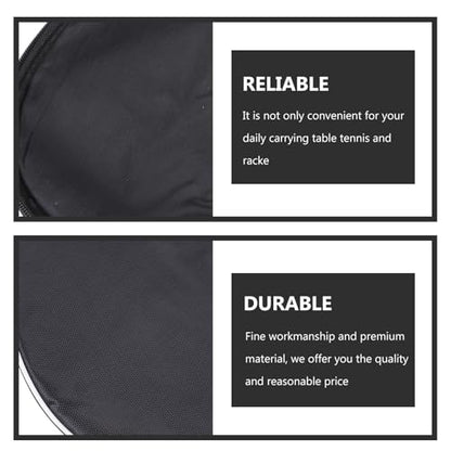 Toyvian Table Tennis Storage Case and Paddle Bag, Half-moon Shape Black Reusable Fixed Ping Pong Racket Organizer for Sports and Leisure Use Assorted style