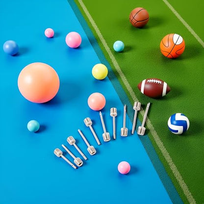 10Pcs Silver Inflating Air Pump Needles Stainless Steel Air Pump Inflator Needles for Basketball Football Volleyball Water Polo Rugby Exercise Sports Ball Balloon Inflation Devices and Accessories