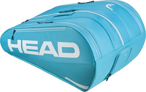 HEAD Tour Racquet Bag XL (12R) Tennis Bag - Holds Up to 12 Racquets, CCT+ Climate Control Technology, 3 Main Compartments, Shoe Pocket & Backpack Carry System - color: Blue