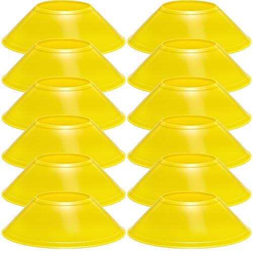 12 Pcs Mini Soccer Cones for Sport Agility Disc Cones Soccer Training for Agility Drills Sports Football - color: Yellow
