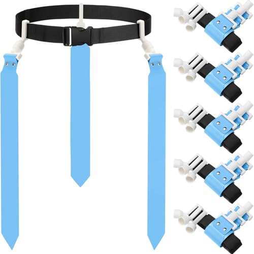 Junkin 6/8/10 Players Flag Football Sets Adjustable Football Belts and Flags for Youths Teens Kids Adults Players Sports Team - color: Sky Blue