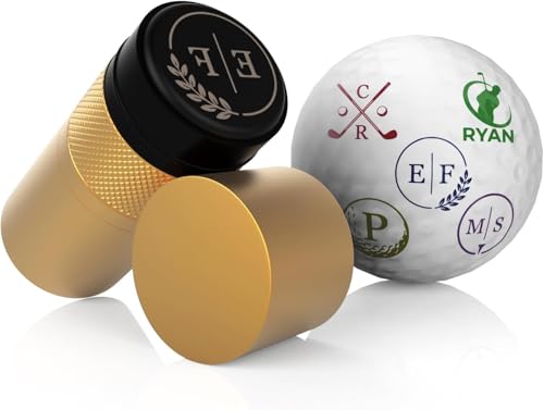 Personalized Golf Ball Stamp Marker, Custom Large 17mm Logo Stamper, Reusable Waterproof Aluminum Golf Ball Marking Tool, Unique Golf Accessories Gift for Men Golfer,Dad,Husband (Gold) - color: Gold