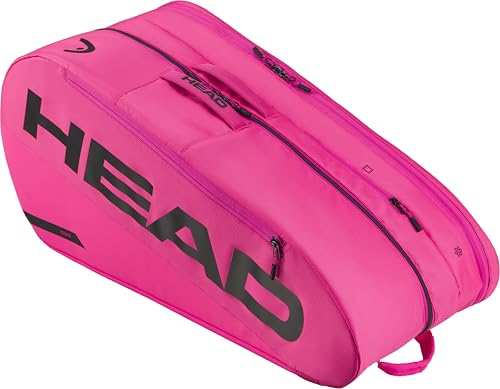HEAD Tour Racquet Bag L (9R) Tennis Bag - Holds Up to 9 Racquets, CCT+ Climate Control Technology, 2 Main Compartments, Shoe Pocket & Backpack Carry System - color: Pink