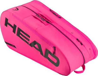 HEAD Tour Racquet Bag L (9R) Tennis Bag - Holds Up to 9 Racquets, CCT+ Climate Control Technology, 2 Main Compartments, Shoe Pocket & Backpack Carry System - color: Pink