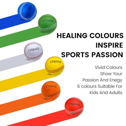 Foam Baseballs Soft Baseball Multi-Color Foam Ball for Kids with Carrying Bag 9 inch Practice Baseballs Tballs Safe for Throwing, Catching,Fielding,Pitching and Batting Practice