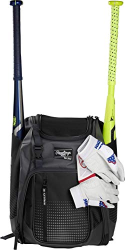 Rawlings | FRANCHISE Backpack Equipment Bag | Baseball/Softball | Rec/Travel | Multiple Styles - color: Black
