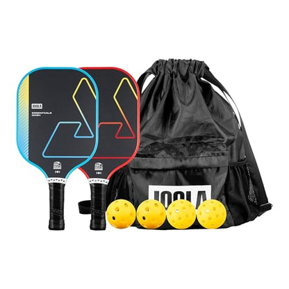 JOOLA Pickleball Paddles & Sets - Includes 2 Rackets, 2–4 Balls, and Storage Carry Bag - USAP Approved - color: Essentials Dash Set
