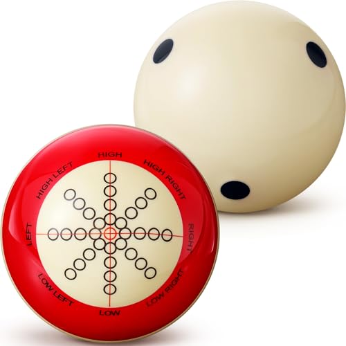 Gemscream 2 Pcs Billiards Cue Ball with Dots Practice Training Artifact Regulation Size 2-1/4" Training Pool Balls for Sports Billiard Table Accessories Games - color: Black
