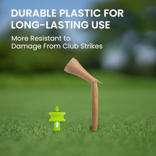 50pcs Green Plastic Golf Tees, 1" Short Castle Golf Tees for Driving Range Mats & Par 3 Courses