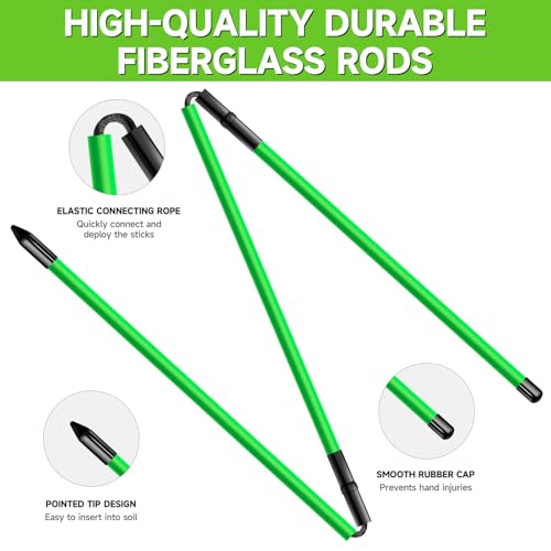 ATTRACTIVE 48-Inch Golf Alignment Sticks 2 Pack Collapsible Golf Practice Rods for Aiming, Putting,Golf Training Sticks with Clear Tube Case