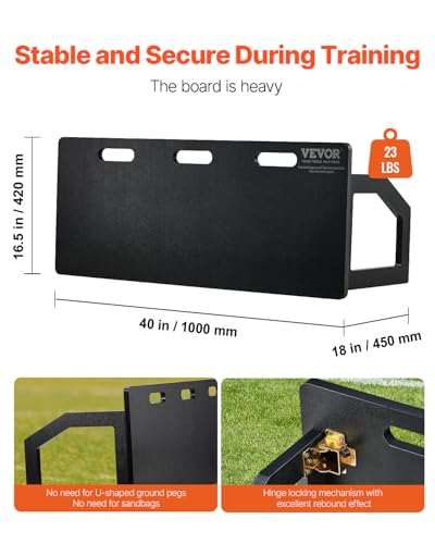 VEVOR Upgrade Soccer Rebounder Board, Mult-Adjustable Angles Portable Soccer Rebound Wall, Foldable Kickback Board, Soccer Practice Equipment, Ideal for Kids and Adults Passing & Shooting Drills - size: 40"X16"