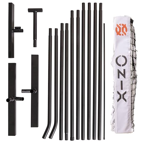 ONIX Pickleball 2-in-1 Regulation-Size Portable Net and Practice Net Set Includes Carrying Case with Wheels