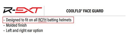 Rawlings | R-EXT COOLFLO Batting Helmet Face Guard | Fits All COOLFLO (RCFH) Helmet Models | LHB & RHB Options | Multiple Colors - color: Black