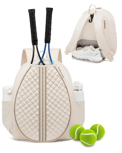 Tennis Bag, Quilted Tennis Sling Crossbody Backpack, Water Resistant Tennis Racket Bags for Women Men, Suitable for Pickleball Tennis Badminton