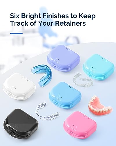 JMU Retainer Case with Vent Holes, Orthodontic Storage Case, Travel Box for Aligner & Mouth Guard (2 Pcs, White and Black) - color: White/Black