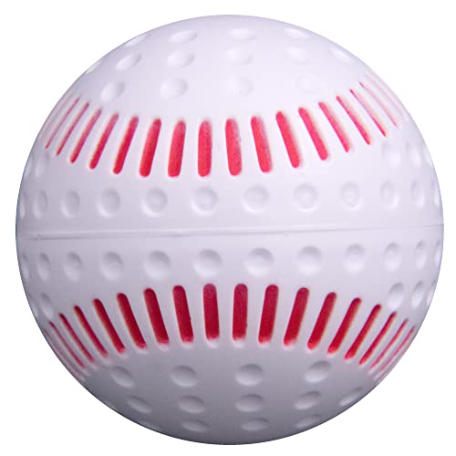 Baden White Dimpled Baseballs with Red Seams | High-Durability for Pitching Machines, Consistent Training, 12-Pack