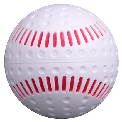 Baden White Dimpled Baseballs with Red Seams | High-Durability for Pitching Machines, Consistent Training, 12-Pack