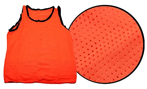 BlueDot Trading Adult & Youth Scrimmage Training Vests for Soccer, Basketball & More – Available in 1, 6, 12, 24 Packs - color: Orange, style: Youth 1 Pack