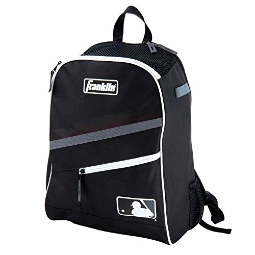 Franklin Sports Kids MLB Baseball Batpack Bag - Youth Baseball, Softball + Teeball Backpack - Sports Equipment Bag for Kids + Toddlers - Holds (2) Teeball + Baseball Bats + Includes Fence Hook - color: Black/Gray/White