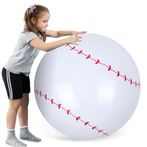 Shindel Inflatable Baseball 27-inch, Giant Inflatable Ball for Baseball Themed Party Decorations & Birthday Decor, Pool Beach Ball Toys for Kids - style: Pool Baseball Toy