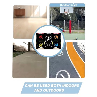 Portable Basketball Training Mat - Agile Stepping Training mat, designed for all ages with anti slip and silent features to improve speed, strength, and coordination | Indoor/Outdoor Practice mat with Portable Bag
