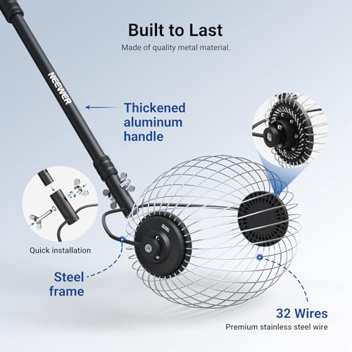 NEEWER Tennis Ball Pickleball Collector Roller, No Bending Over Quick Rolling Picker for Up to 40 Tennis Balls