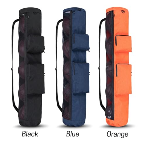 VISEMAN Mesh Equipment Bag for Balls Heavy Duty Sport Equipment Bag with Adjustable Shoulder Straper Design for Gym Training,Soccer,Football,Basketball,Volleyball - color: Navy Blue