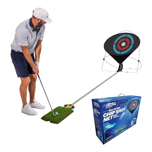 Perfect Practice Putting Mat – Indoor Putting Green for Home & Office – Golf Training Aid for Putting Practice – Premium Golf Putting Mat with Realistic Turf – Golf Gifts for Men - style: Chipping Net (11')
