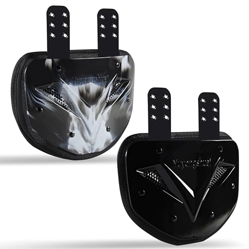 2Pcs Football Back Plate, Football Low Back Pad, Professional Rear Protector Lower Back Pads Large and Small - color: Black and white dual color, size: Large
