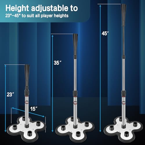Heavy Duty Baseball and Softball Portable Baseball Tee.10lb Heavy Weight Base. Professional Hitting Tee for Baseball/Softball. Easy Height Adjustment (23"-45") - color: 5 Position