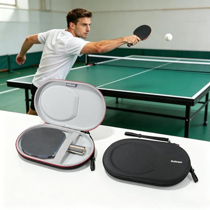 Carrying Case for Ping Pong Paddles/Table Tennis Paddles, Hard Protecitve Bag with Adjustable Wrist Strap, Compact Design Portable Lightweight (Case Only) - color: Black