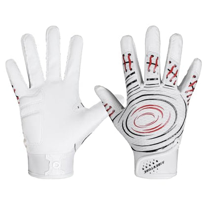 AIGEVTURE Baseball Bating Gloves Adult Youth Baseball Softball Batting Gloves Adult Kids Boys Girls - color: White-leather, size: Kids X-Small