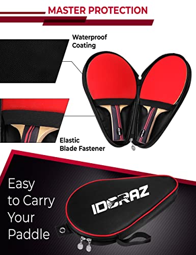 Double Ping Pong Paddle Case - Best Table Tennis Paddle Cover for Your Rackets - Waterproof Material Bag