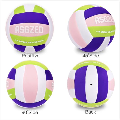 Soft Volleyball for Indoor Practice-Super Soft & Silent Fabric Indoor Volleyball Lightweight for Kids Youth Beginners, Perfect for House Yard Training Practice Games(Deflated,with Pump)