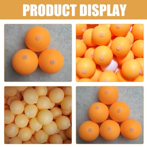 PRETYZOOM 100pcs 27mm Yellow Plastic Pingpong Balls with Hole for Table Tennis Practice Machine Training Balls Bulk Set for Indoor Outdoor Sports