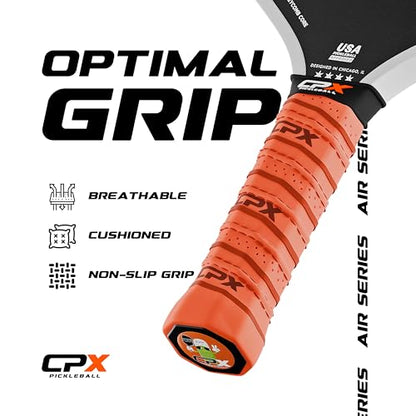 CPX Pro Carbon Fiber Pickleball Paddle - Professional Grade, Matte Finish, Honeycomb Core, Tennis Style Grip - Edgeless Paddle Designed in Chicago, USA - color: Black Air