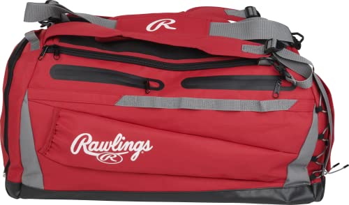 Rawlings | MACH Hybrid Backpack/Duffle Equipment Bag | Baseball & Softball | Multiple Colors - color: Scarlet