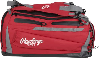 Rawlings | MACH Hybrid Backpack/Duffle Equipment Bag | Baseball & Softball | Multiple Colors - color: Scarlet