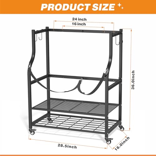 Ultrawall Golf Bag Storage Rack Organizer, Golf Bag Holder Stand for Garage, Golf Equipment Rack - size: 28.5in-Holds 2 Golf Bags