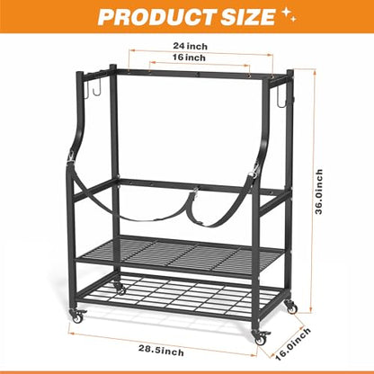 Ultrawall Golf Bag Storage Rack Organizer, Golf Bag Holder Stand for Garage, Golf Equipment Rack - size: 28.5in-Holds 2 Golf Bags