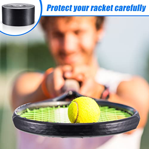 Deekin 2 Pieces Racket Protection Tape Racquet Head Guard for Tennis Practice Racquetball, 16.4' Roll - color: Black