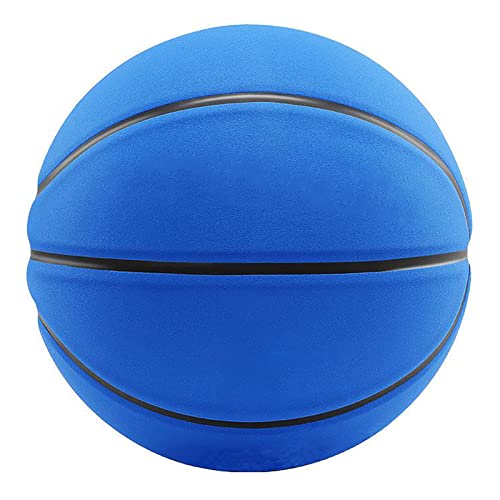 MINDCOLLISION Standard 5/6/7 Basketball, Non-Slip and Wear-Resistant Microfiber Suede, No Logo Ball, Suitable for Indoor and Outdoor Training and Competition, Suitable As A Signature, Gift - color: Blue black edge, size: No. 7