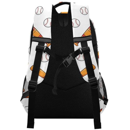 Baseball Bats and Balls Large School Backpacks with Chest Strap for Boys Girls Students,Lightweight Bookbags 17 Inch, Portable Casual Daypack Bags - color: Baseball Bats and Balls