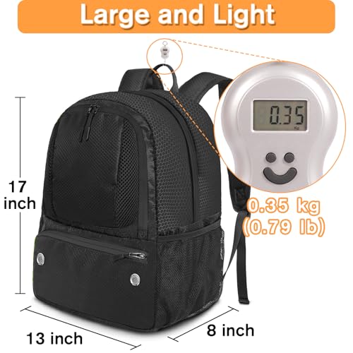 YOREPEK Soccer Backpack,Soccer Bag with Ball Holder, Water resistant Sport Equipment Bags Fit Basketball Volleyball Football - color: Coal Black
